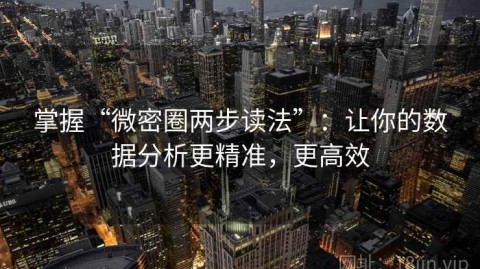 掌握“微密圈两步读法”：让你的数据分析更精准，更高效