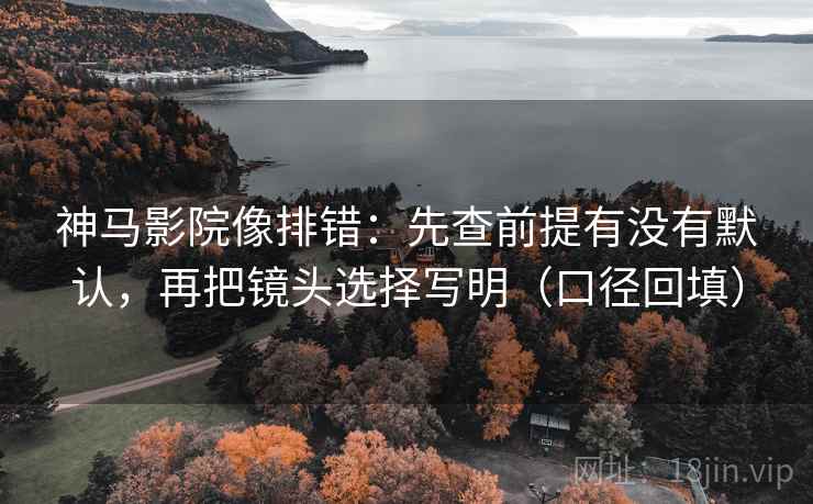 神马影院像排错：先查前提有没有默认，再把镜头选择写明（口径回填）